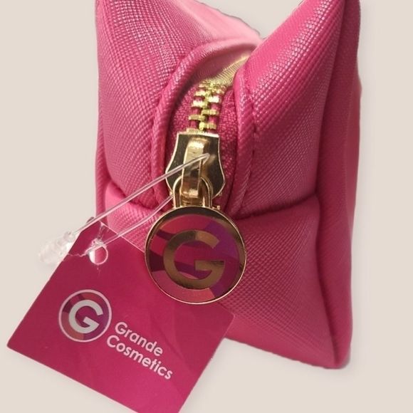 🌹2/$15 Grande Branded Cosmetic Bag Pink Gold - Picture 2 of 6
